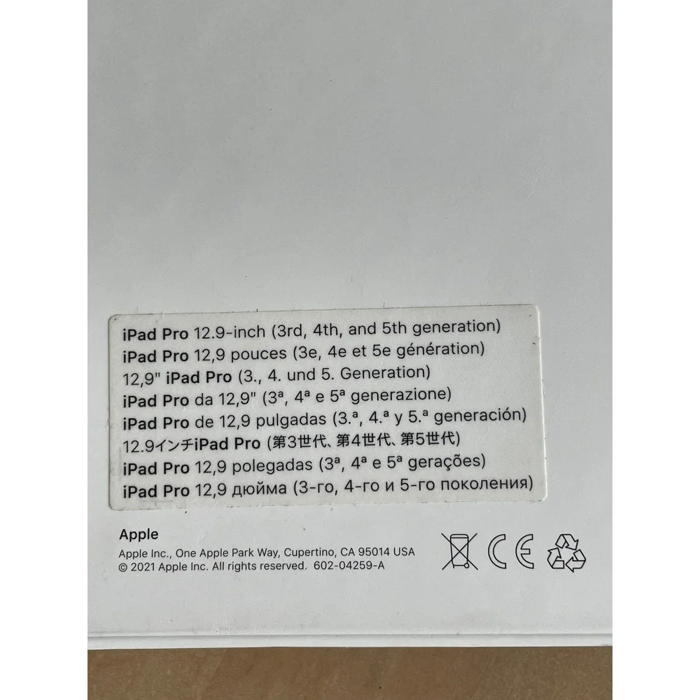 Apple Magic Keyboard iPad Pro 12.9 3rd 4th 5th Gen Black A2480 MJQK3LL/A